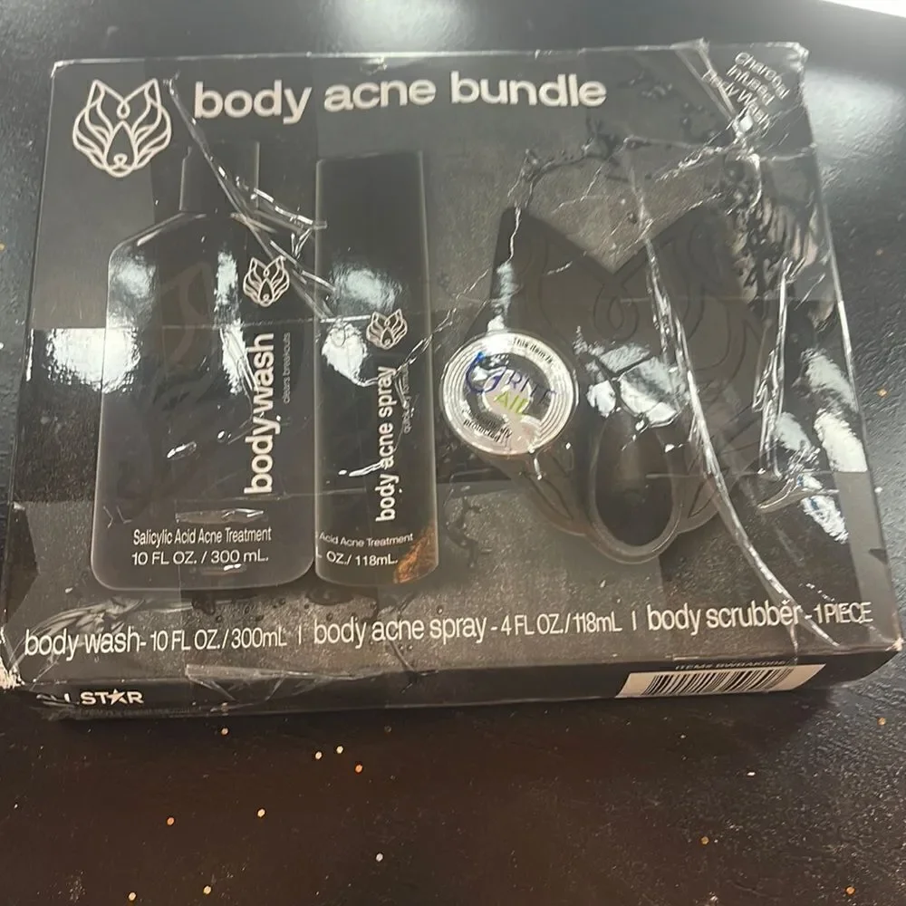 Black wolf body acne spray wash scrubber/guy men male unisex